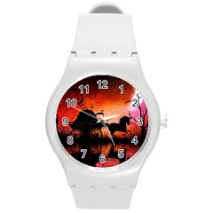 Drive In The Night By Carriage Round Plastic Sport Watch (m) by FantasyWorld7