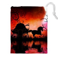 Drive In The Night By Carriage Drawstring Pouch (4xl) by FantasyWorld7