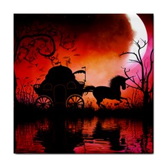 Drive In The Night By Carriage Tile Coaster by FantasyWorld7