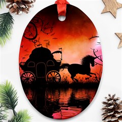 Drive In The Night By Carriage Ornament (oval) by FantasyWorld7