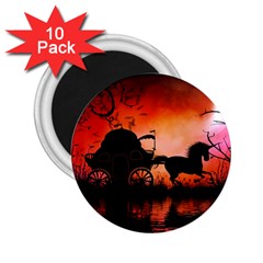 Drive In The Night By Carriage 2 25  Magnets (10 Pack)  by FantasyWorld7