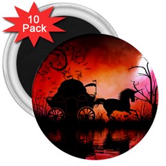 Drive In The Night By Carriage 3  Magnets (10 Pack)  by FantasyWorld7