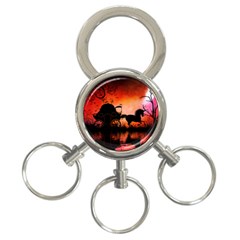 Drive In The Night By Carriage 3-ring Key Chain