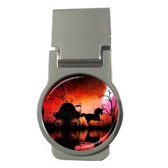 Drive In The Night By Carriage Money Clips (round)  by FantasyWorld7