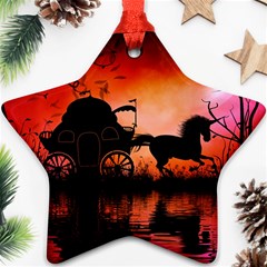 Drive In The Night By Carriage Star Ornament (two Sides) by FantasyWorld7