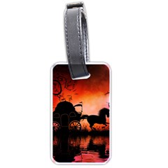 Drive In The Night By Carriage Luggage Tag (one Side) by FantasyWorld7