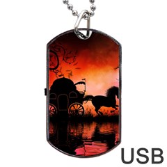 Drive In The Night By Carriage Dog Tag Usb Flash (two Sides) by FantasyWorld7