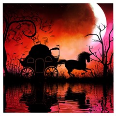 Drive In The Night By Carriage Wooden Puzzle Square by FantasyWorld7