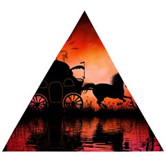 Drive In The Night By Carriage Wooden Puzzle Triangle