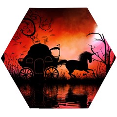 Drive In The Night By Carriage Wooden Puzzle Hexagon by FantasyWorld7