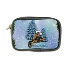 Merry Christmas, Funny Mouse On A Motorcycle With Christmas Hat Coin Purse Front