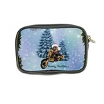 Merry Christmas, Funny Mouse On A Motorcycle With Christmas Hat Coin Purse Back