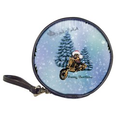 Merry Christmas, Funny Mouse On A Motorcycle With Christmas Hat Classic 20-cd Wallets by FantasyWorld7