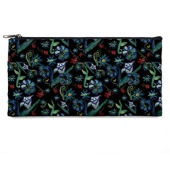 Watercolor Flowers On Black Pencil Cases by bloomingvinedesign