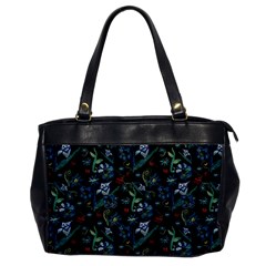 Watercolor Flowers On Black Oversize Office Handbag by bloomingvinedesign