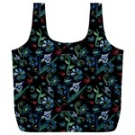 Watercolor Flowers On Black Full Print Recycle Bag (XXXL) Front