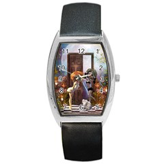 Cute Dark Fairys With Cat Barrel Style Metal Watch by FantasyWorld7