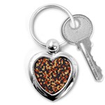 Aged Red, White, and Blue Camo Key Chain (Heart) Front