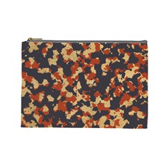 Aged Red, White, And Blue Camo Cosmetic Bag (large)