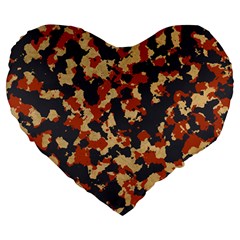 Aged Red, White, And Blue Camo Large 19  Premium Heart Shape Cushions by McCallaCoultureArmyShop