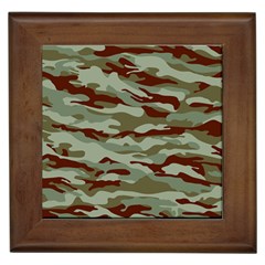 Brown And Green Camo Framed Tile by McCallaCoultureArmyShop