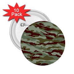 Brown And Green Camo 2 25  Buttons (10 Pack)  by McCallaCoultureArmyShop