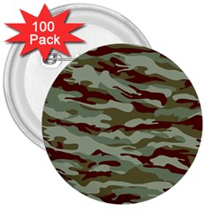 Brown And Green Camo 3  Buttons (100 Pack)  by McCallaCoultureArmyShop