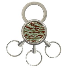 Brown And Green Camo 3-ring Key Chain