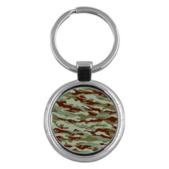 Brown And Green Camo Key Chain (round) by McCallaCoultureArmyShop