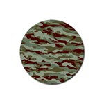 Brown and Green Camo Rubber Coaster (Round)  Front