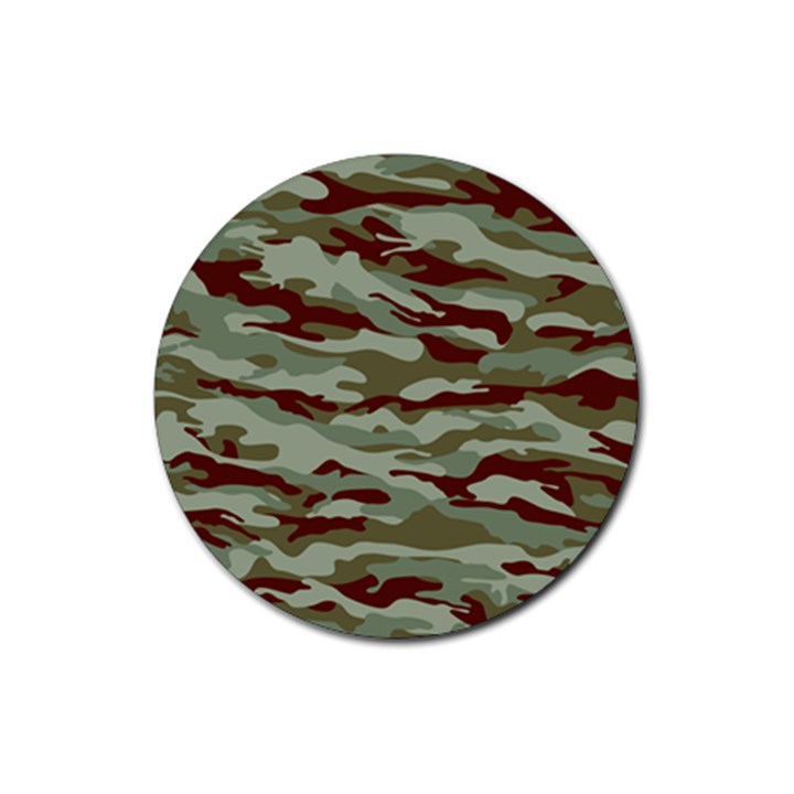 Brown and Green Camo Rubber Coaster (Round) 