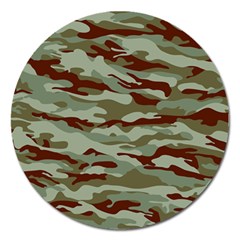 Brown And Green Camo Magnet 5  (round) by McCallaCoultureArmyShop