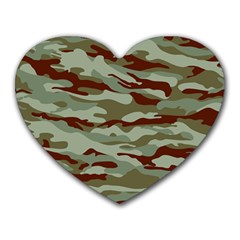 Brown And Green Camo Heart Mousepads