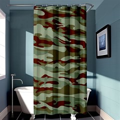 Brown And Green Camo Shower Curtain 36  X 72  (stall)  by McCallaCoultureArmyShop