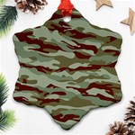 Brown and Green Camo Snowflake Ornament (Two Sides) Back