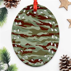 Brown And Green Camo Ornament (oval Filigree) by McCallaCoultureArmyShop