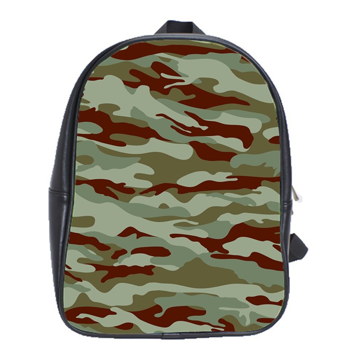 Brown and Green Camo School Bag (XL)