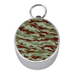 Brown And Green Camo Mini Silver Compasses by McCallaCoultureArmyShop