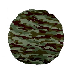 Brown And Green Camo Standard 15  Premium Flano Round Cushions by McCallaCoultureArmyShop