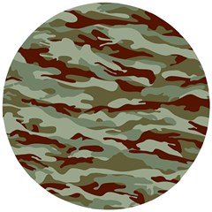 Brown And Green Camo Wooden Puzzle Round