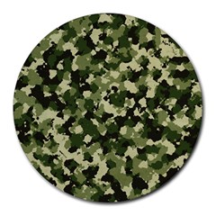 Dark Green Camouflage Army Round Mousepads by McCallaCoultureArmyShop