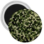 Dark Green Camouflage Army 3  Magnets Front