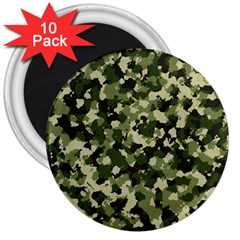 Dark Green Camouflage Army 3  Magnets (10 Pack)  by McCallaCoultureArmyShop