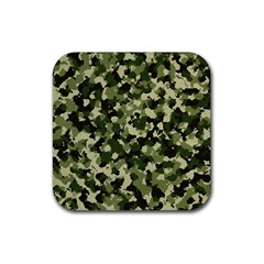 Dark Green Camouflage Army Rubber Coaster (square)  by McCallaCoultureArmyShop