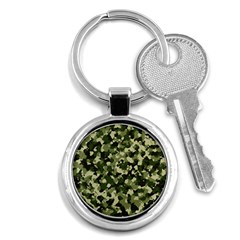 Dark Green Camouflage Army Key Chain (round) by McCallaCoultureArmyShop