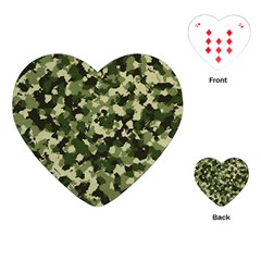 Dark Green Camouflage Army Playing Cards Single Design (heart) by McCallaCoultureArmyShop