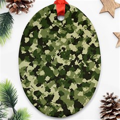 Dark Green Camouflage Army Oval Ornament (two Sides) by McCallaCoultureArmyShop