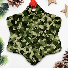 Dark Green Camouflage Army Ornament (snowflake) by McCallaCoultureArmyShop