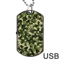 Dark Green Camouflage Army Dog Tag Usb Flash (two Sides) by McCallaCoultureArmyShop