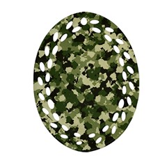 Dark Green Camouflage Army Ornament (oval Filigree) by McCallaCoultureArmyShop